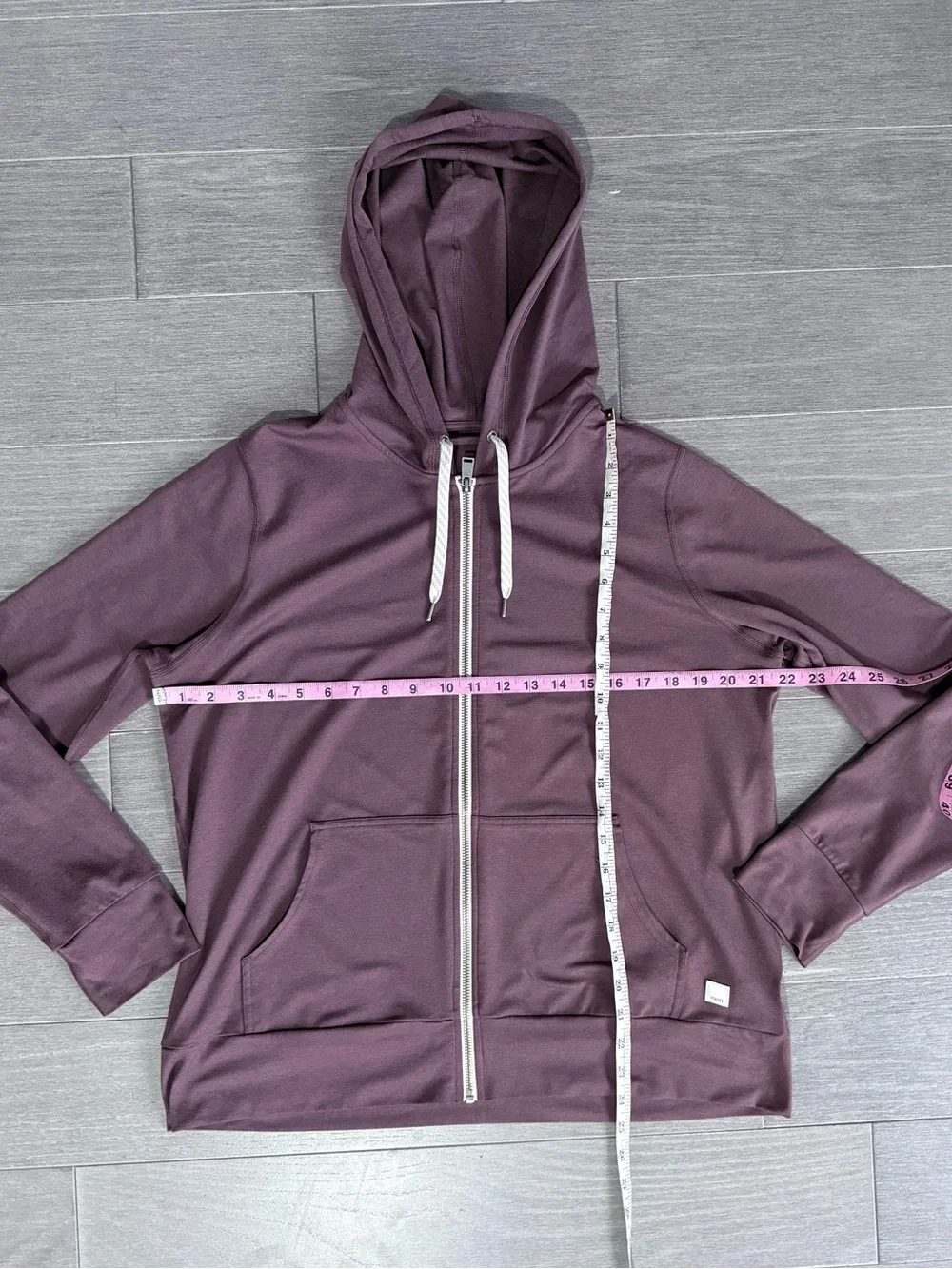 Vuori Women's Halo Performance Hoodie XL Smoked Plum Heather Burgundy Zip Up - Picture 15 of 15